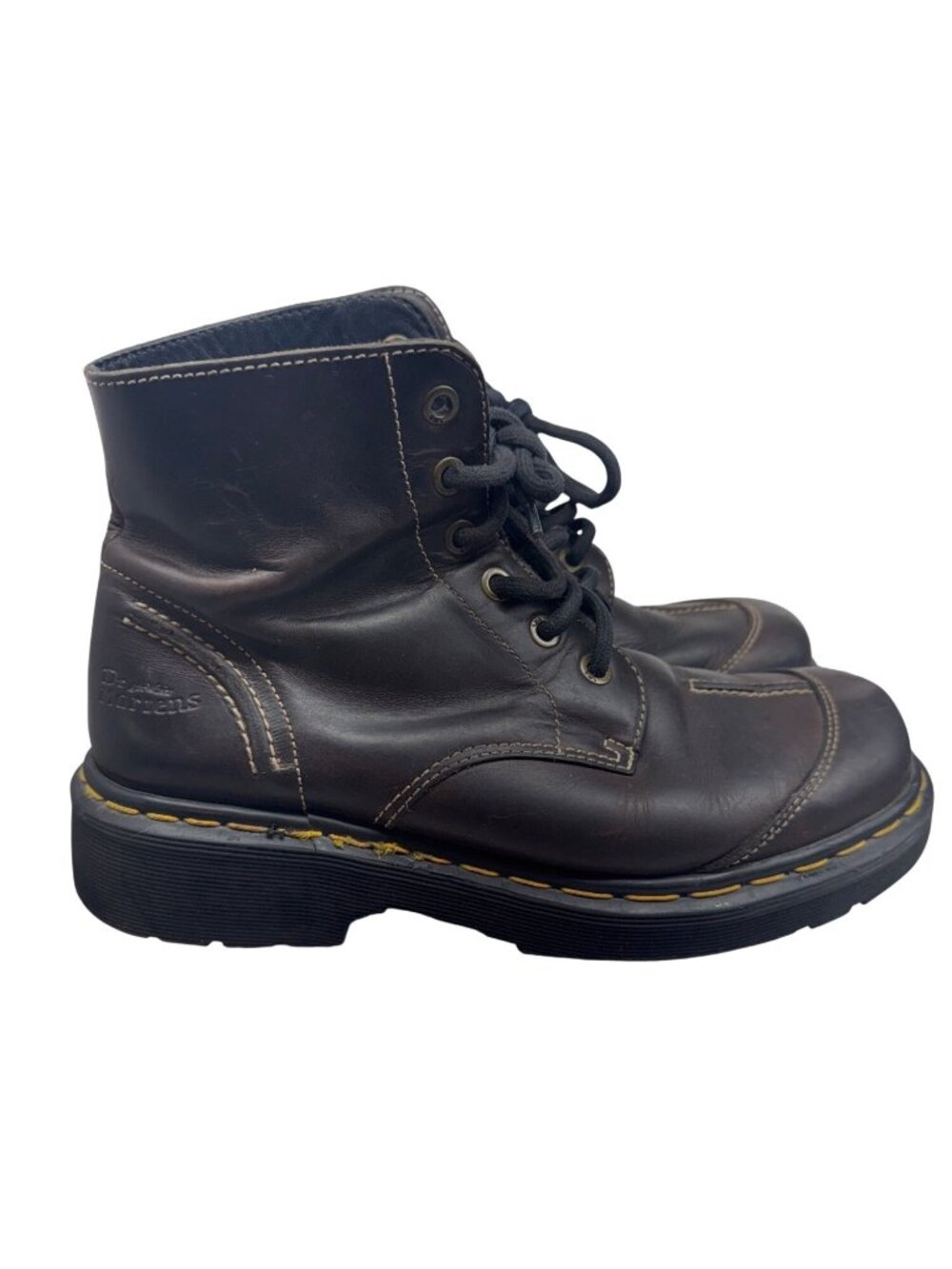 Vintage Dr. Martens Mens Brown Leather Made in England  Lace-Up Work Boots Sz 9